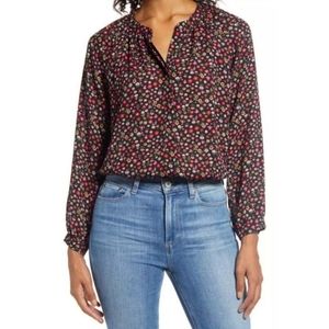 NWT Gibson Long Sleeve Floral Blouse